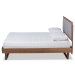 Baxton Studio Viviana Modern and Contemporary Light Grey Fabric Upholstered and Ash Walnut Finished Wood Full Size Platform Bed - BSOViviana-Light Grey/Ash Walnut-Full