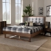 Baxton Studio Viviana Modern and Contemporary Light Grey Fabric Upholstered and Ash Walnut Finished Wood Full Size Platform Bed - BSOViviana-Light Grey/Ash Walnut-Full