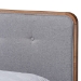 Baxton Studio Natalia Mid-Century Modern Light Grey Fabric Upholstered and Ash Walnut Finished Wood Queen Size Platform Bed - BSONatalia-Light Grey/Ash Walnut-Queen