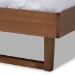 Baxton Studio Natalia Mid-Century Modern Light Grey Fabric Upholstered and Ash Walnut Finished Wood Queen Size Platform Bed - BSONatalia-Light Grey/Ash Walnut-Queen