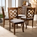 Baxton Studio Brigitte Modern and Contemporary Grey Fabric Upholstered and Walnut Brown Finished Wood 4-Piece Dining Chair Set - BSORH330C-Grey/Walnut-DC-4PK