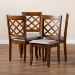 Baxton Studio Brigitte Modern and Contemporary Grey Fabric Upholstered and Walnut Brown Finished Wood 4-Piece Dining Chair Set - BSORH330C-Grey/Walnut-DC-4PK