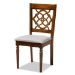 Baxton Studio Lylah Modern and Contemporary Grey Fabric Upholstered and Walnut Brown Finished Wood 4-Piece Dining Chair Set - BSORH332C-Grey/Walnut-DC-4PK