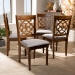 Baxton Studio Lylah Modern and Contemporary Grey Fabric Upholstered and Walnut Brown Finished Wood 4-Piece Dining Chair Set - BSORH332C-Grey/Walnut-DC-4PK