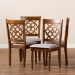 Baxton Studio Lylah Modern and Contemporary Grey Fabric Upholstered and Walnut Brown Finished Wood 4-Piece Dining Chair Set - BSORH332C-Grey/Walnut-DC-4PK