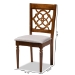 Baxton Studio Lylah Modern and Contemporary Grey Fabric Upholstered and Walnut Brown Finished Wood 4-Piece Dining Chair Set - BSORH332C-Grey/Walnut-DC-4PK