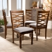 Baxton Studio Elijah Modern and Contemporary Grey Fabric Upholstered and Walnut Brown Finished Wood 4-Piece Dining Chair Set - BSORH318C-Grey/Walnut-DC-4PK