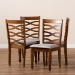 Baxton Studio Elijah Modern and Contemporary Grey Fabric Upholstered and Walnut Brown Finished Wood 4-Piece Dining Chair Set - BSORH318C-Grey/Walnut-DC-4PK