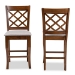 Baxton Studio Aria Modern and Contemporary Grey Fabric Upholstered and Walnut Brown Finished Wood 2-Piece Counter Height Pub Chair Set - BSORH320P-Grey/Walnut-PC
