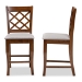 Baxton Studio Aria Modern and Contemporary Grey Fabric Upholstered and Walnut Brown Finished Wood 2-Piece Counter Height Pub Chair Set - BSORH320P-Grey/Walnut-PC