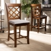 Baxton Studio Aria Modern and Contemporary Grey Fabric Upholstered and Walnut Brown Finished Wood 2-Piece Counter Height Pub Chair Set - BSORH320P-Grey/Walnut-PC