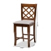 Baxton Studio Aria Modern and Contemporary Grey Fabric Upholstered and Walnut Brown Finished Wood 2-Piece Counter Height Pub Chair Set - BSORH320P-Grey/Walnut-PC