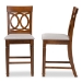 Baxton Studio Violet Modern and Contemporary Grey Fabric Upholstered and Walnut Brown Finished Wood 2-Piece Counter Height Pub Chair Set - BSORH323P-Grey/Walnut-PC