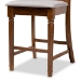 Baxton Studio Violet Modern and Contemporary Grey Fabric Upholstered and Walnut Brown Finished Wood 2-Piece Counter Height Pub Chair Set - BSORH323P-Grey/Walnut-PC