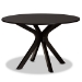 Baxton Studio Lore Modern and Contemporary Sand Fabric Upholstered and Dark Brown Finished Wood 7-Piece Dining Set - BSOLore-Sand/Dark Brown-7PC Dining Set
