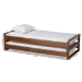 Baxton Studio Klara Modern and Contemporary Walnut Finished Wood Expandable Twin Size to King Size Bed Frame - BSOMG0026-Walnut-Twin