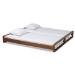 Baxton Studio Klara Modern and Contemporary Walnut Finished Wood Expandable Twin Size to King Size Bed Frame - BSOMG0026-Walnut-Twin