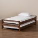 Baxton Studio Klara Modern and Contemporary Walnut Finished Wood Expandable Twin Size to King Size Bed Frame - BSOMG0026-Walnut-Twin