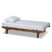 Baxton Studio Hiro Modern and Contemporary Walnut Finished Wood Expandable Twin Size to King Size Bed Frame