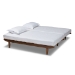 Baxton Studio Hiro Modern and Contemporary Walnut Finished Wood Expandable Twin Size to King Size Bed Frame - BSOMG0036-Walnut-Extension Bed