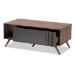 Baxton Studio Naoki Modern and Contemporary Two-Tone Grey and Walnut Finished Wood 1-Drawer Coffee Table - BSOLV15CFT15140-Columbia/Dark Grey-CT