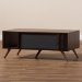 Baxton Studio Naoki Modern and Contemporary Two-Tone Grey and Walnut Finished Wood 1-Drawer Coffee Table - BSOLV15CFT15140-Columbia/Dark Grey-CT