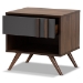 Baxton Studio Naoki Modern and Contemporary Two-Tone Grey and Walnut Finished Wood 1-Drawer Nightstand - BSOLV15ST15240-Columbia/Dark Grey-NS