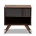 Baxton Studio Naoki Modern and Contemporary Two-Tone Grey and Walnut Finished Wood 1-Drawer Nightstand - BSOLV15ST15240-Columbia/Dark Grey-NS
