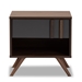 Baxton Studio Naoki Modern and Contemporary Two-Tone Grey and Walnut Finished Wood 1-Drawer Nightstand - BSOLV15ST15240-Columbia/Dark Grey-NS