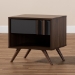 Baxton Studio Naoki Modern and Contemporary Two-Tone Grey and Walnut Finished Wood 1-Drawer Nightstand - BSOLV15ST15240-Columbia/Dark Grey-NS