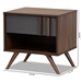Baxton Studio Naoki Modern and Contemporary Two-Tone Grey and Walnut Finished Wood 1-Drawer Nightstand - BSOLV15ST15240-Columbia/Dark Grey-NS