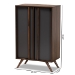 Baxton Studio Naoki Modern and Contemporary Two-Tone Grey and Walnut Finished Wood 2-Door Shoe Cabinet - BSOLV15SC15150-Columbia/Dark Grey-Shoe Cabinet