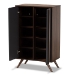 Baxton Studio Naoki Modern and Contemporary Two-Tone Grey and Walnut Finished Wood 2-Door Shoe Cabinet - BSOLV15SC15150-Columbia/Dark Grey-Shoe Cabinet