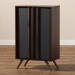 Baxton Studio Naoki Modern and Contemporary Two-Tone Grey and Walnut Finished Wood 2-Door Shoe Cabinet - BSOLV15SC15150-Columbia/Dark Grey-Shoe Cabinet