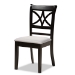 Baxton Studio Julia Modern and Contemporary Grey Fabric Upholstered and Dark Brown Finished Wood 5-Piece Dining Set - BSOJulia-Grey/Dark Brown-5PC Dining Set