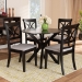 Baxton Studio Julia Modern and Contemporary Grey Fabric Upholstered and Dark Brown Finished Wood 5-Piece Dining Set - BSOJulia-Grey/Dark Brown-5PC Dining Set