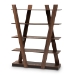 Baxton Studio Michio Modern and Contemporary Walnut Brown Finished 5-Tier Wood Geometric Living Room Display Shelf