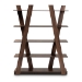 Baxton Studio Michio Modern and Contemporary Walnut Brown Finished 5-Tier Wood Geometric Living Room Display Shelf - BSOSEDV50140-Columbia-Shelf