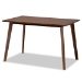 Baxton Studio Nori Mid-Century Modern Transitional Light Beige Fabric Upholstered and Walnut Brown Finished Wood 5-Piece Dining Set - BSOIora/Fiesta-Latte/Walnut-5PC Dining Set