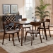 Baxton Studio Nori Mid-Century Modern Transitional Light Beige Fabric Upholstered and Walnut Brown Finished Wood 5-Piece Dining Set - BSOIora/Fiesta-Latte/Walnut-5PC Dining Set