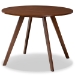 Baxton Studio Rika Mid-Century Modern Transitional Light Beige Fabric Upholstered and Walnut Brown Finished Wood 5-Piece Dining Set - BSOIora/Hexa-Latte/Walnut-5PC Dining Set