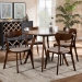 Baxton Studio Rika Mid-Century Modern Transitional Light Beige Fabric Upholstered and Walnut Brown Finished Wood 5-Piece Dining Set - BSOIora/Hexa-Latte/Walnut-5PC Dining Set