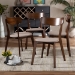 Baxton Studio Iora Mid-Century Modern Transitional Light Beige Fabric Upholstered and Walnut Brown Finished Wood 4-Piece Dining Chair Set - BSOIora-Latte/Walnut-DC