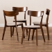 Baxton Studio Iora Mid-Century Modern Transitional Light Beige Fabric Upholstered and Walnut Brown Finished Wood 4-Piece Dining Chair Set - BSOIora-Latte/Walnut-DC