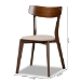 Baxton Studio Iora Mid-Century Modern Transitional Light Beige Fabric Upholstered and Walnut Brown Finished Wood 4-Piece Dining Chair Set - BSOIora-Latte/Walnut-DC