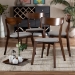 Baxton Studio Iora Mid-Century Modern Transitional Light Grey Fabric Upholstered and Walnut Brown Finished Wood 4-Piece Dining Chair Set - BSOIora-Smoke/Walnut-DC