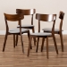 Baxton Studio Iora Mid-Century Modern Transitional Light Grey Fabric Upholstered and Walnut Brown Finished Wood 4-Piece Dining Chair Set - BSOIora-Smoke/Walnut-DC