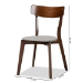 Baxton Studio Iora Mid-Century Modern Transitional Light Grey Fabric Upholstered and Walnut Brown Finished Wood 4-Piece Dining Chair Set - BSOIora-Smoke/Walnut-DC