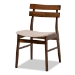 Baxton Studio Eleri Mid-Century Modern Transitional Light Beige Fabric Upholstered and Walnut Brown Finished Wood 5-Piece Dining Set - BSODelvin/Fiesta-Latte/Walnut-5PC Dining Set