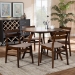 Baxton Studio Eiko Mid-Century Modern Transitional Light Beige Fabric Upholstered and Walnut Brown Finished Wood 5-Piece Dining Set - BSODelvin/Hexa-Latte/Walnut-5PC Dining Set